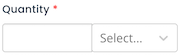 Application quantity input