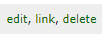 edit-link-delete links